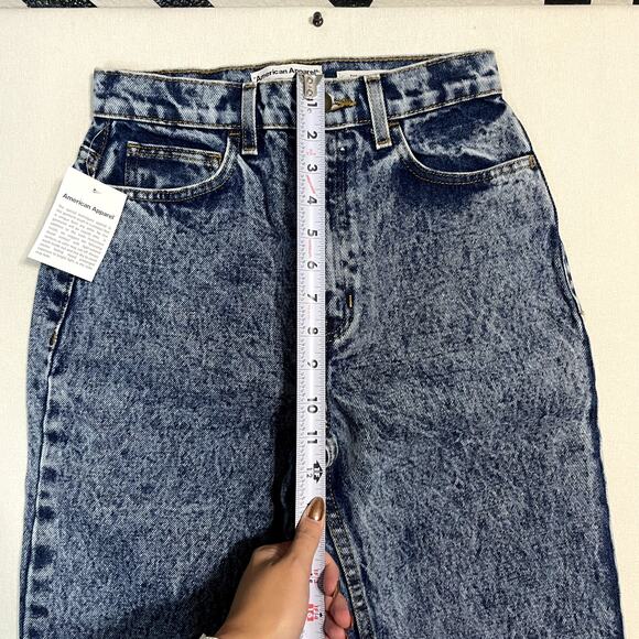 American Apparel Women's The High-Waist Jean Blue Denim Straight Leg - Size 26 - Picture 7 of 10